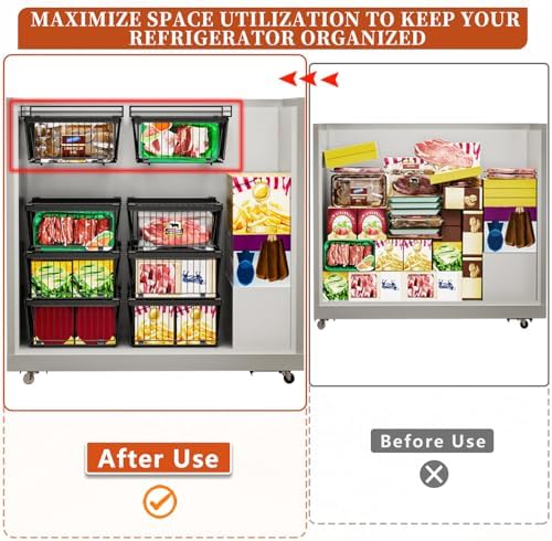 Hanging Freezer Organizer Bins, 2 Pack