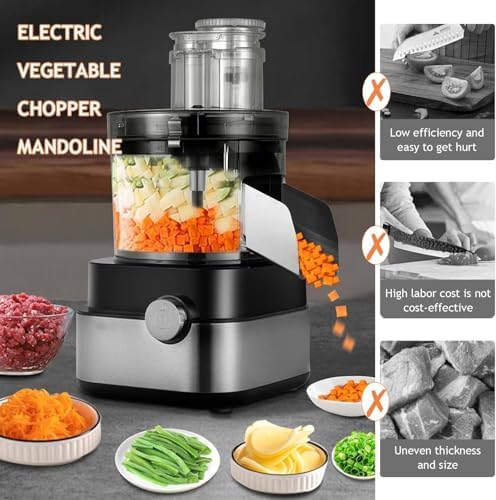 5-in-1 Electric Vegetable Chopper, 5000ml, 5 Cube Grid