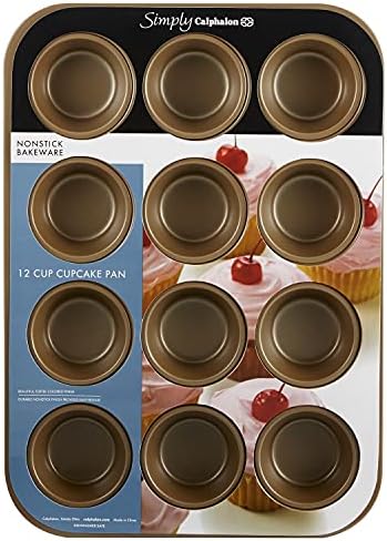 Simply Calphalon Nonstick Bakeware, Cupcake/Muffin Pan, 12-cup