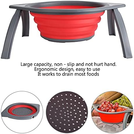 Collapsible Silicone Colander: Food Strainer for Kitchen, Portable