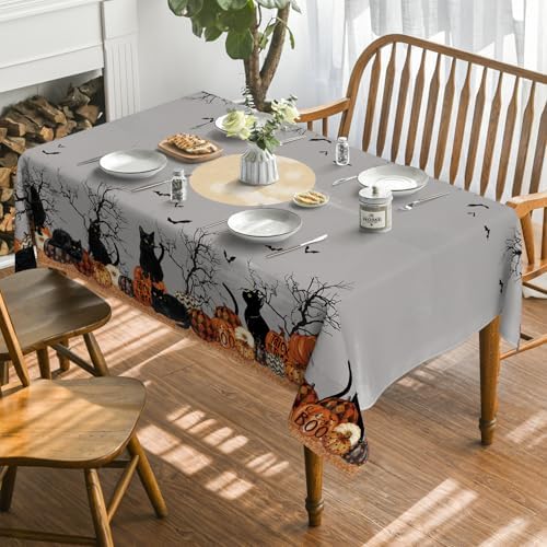 Horaldaily Halloween Tablecloth 60 x 84 Inch Rectangular Buffalo Plaid