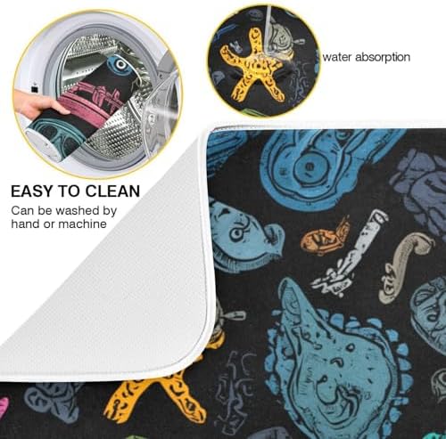 OTVEE Underwater Tool Art Dish Drying Mat for Kitchen Counter