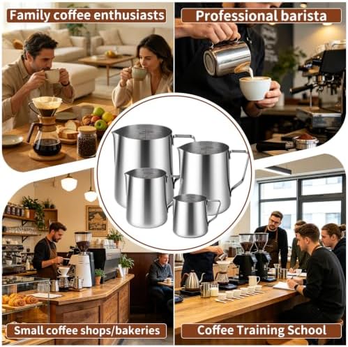 Milk Forther Cup for Coffee Cappuccino Latte Art(2, 350ml/12 oz)