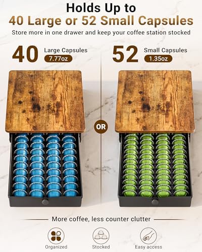EVERIE Coffee Pod Holder Drawer for Nespresso Vertuo Capsules
