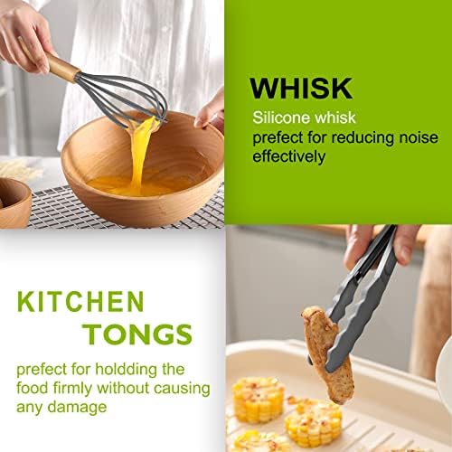 Umite Chef 36pcs Silicone Kitchen Cooking Utensils with Holder, Heat