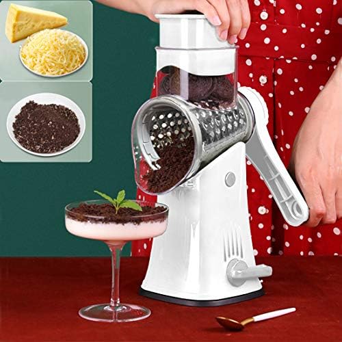 5-in-1 Rotary Cheese Grater Shredder, White
