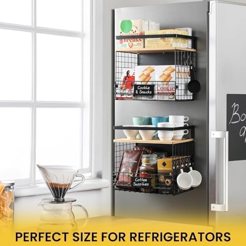 Magnetic Shelf Basket for Fridge, XXL, 1 Set