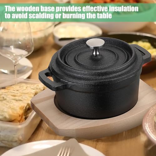 2 Sets 20 oz Cast Iron Dutch Oven Pots with Lids
