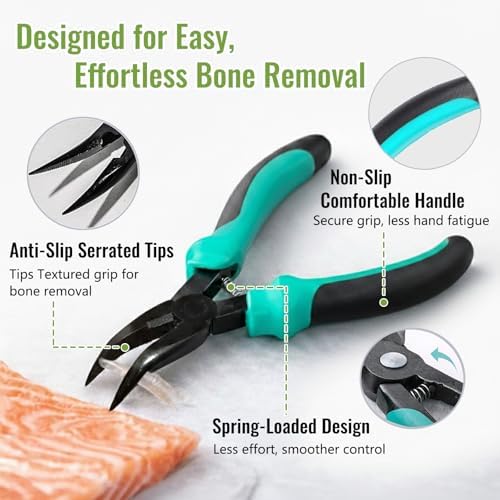 Fish Pin Bone Pliers & Tweezers Set, Serrated Jaw