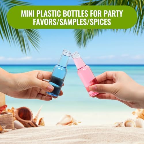 Mini Liquor Bottles 50ml/1.7oz 120Pack, Plastic Shot Bottles with Caps