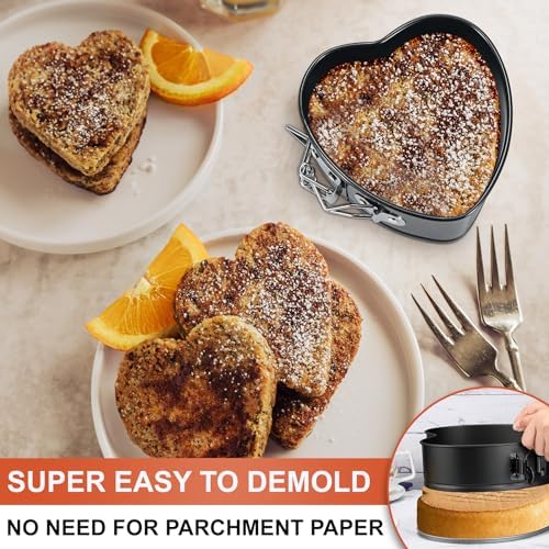 Heart Springform Pan Set, 4/7/9 Inch Nonstick Leakproof
