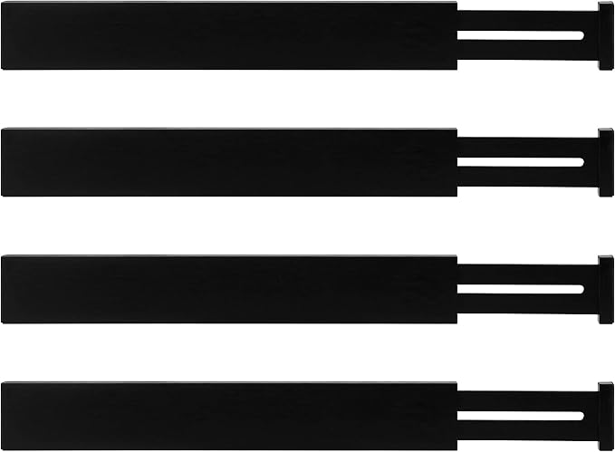 Utoplike 4 pcs Bamboo Kitchen Drawer Dividers Large, Adjustable Black Drawer - Image 8