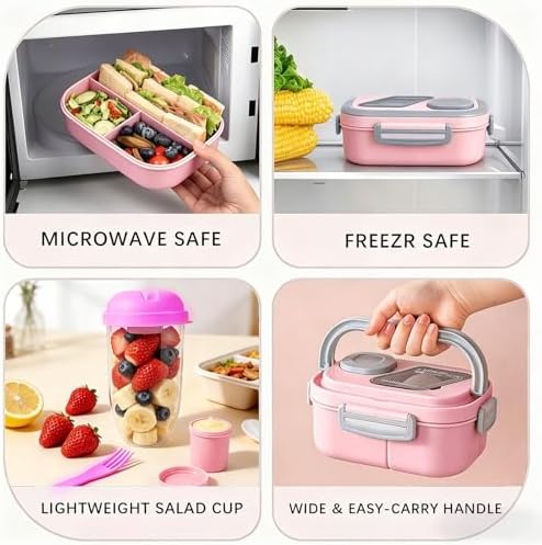 Adult Bento Lunch Box Set with Insulated Lunch Bag – Stackable 2‐Layer