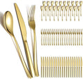 Berglander Gold Wedding Silverware Set 60pcs Service for 20, Titanium