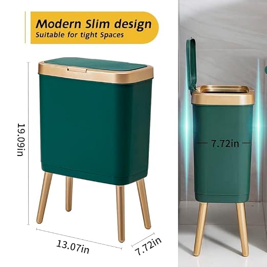 Procade Trash Can with Lid, Small Bathroom Garbage Can with Lid, Plastic Trash - Image 4