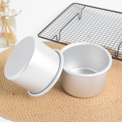 Aluminum smash cake 4×3 inch round Cake Pan Set of 2,anodized