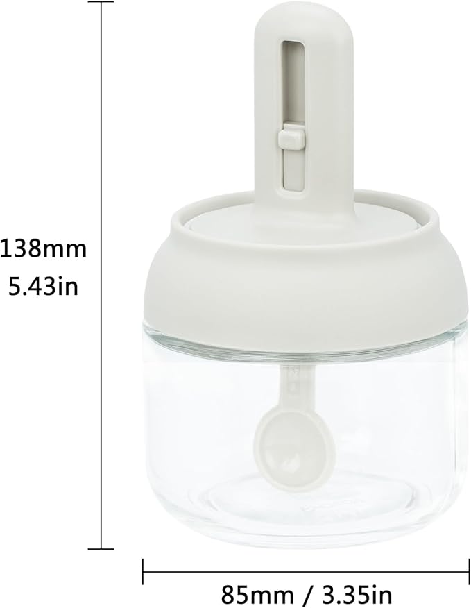 Povinmos® 3 Piece Glass Salt Container | Storage | Pepper, Table Salt, Gourmet - Image 7