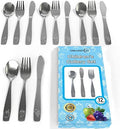 12 Piece Stainless Steel Kids Silverware Set - Child and Toddler Safe