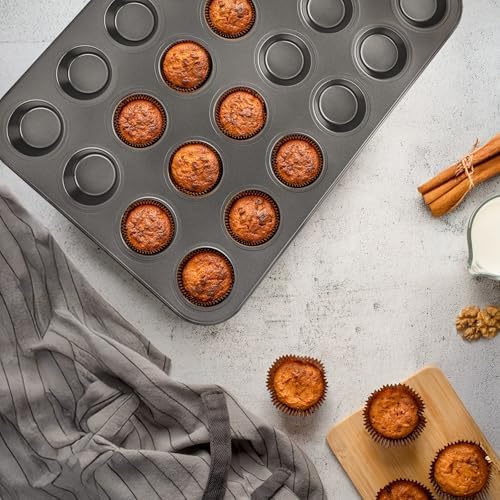 Beasea Nonstick Mini Muffin Pan 24 Cups, 2 Pack 24 Mini Small Tiny Cup