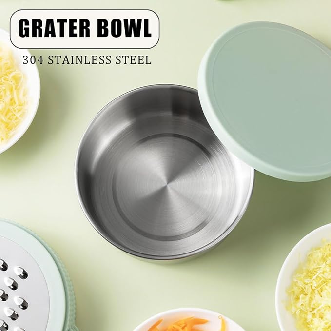 Cheese Grater with Container & Lid, Handheld Grater Bowl - Image 7