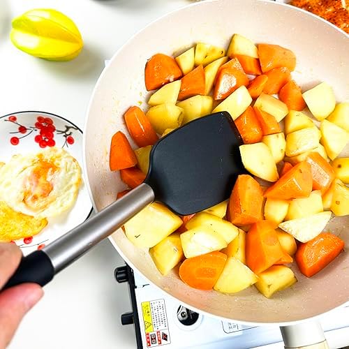 KLAQQED 3Pcs Silicone Spatula Set Heat Resistant Spatulas for Nonstick