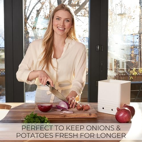 Potato and Onion Storage Container Set, Metal Bins