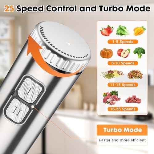 Immersion Blender Handheld 8 in 1 Hand Held Blenders Mixer Stainless