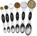 NutriChef 6-Piece Magnetic Measuring Spoon Set - Stainless Steel