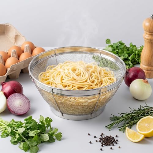 Rice Strainer Fine Mesh, Stainless Steel Colander Fine Mesh Strainer