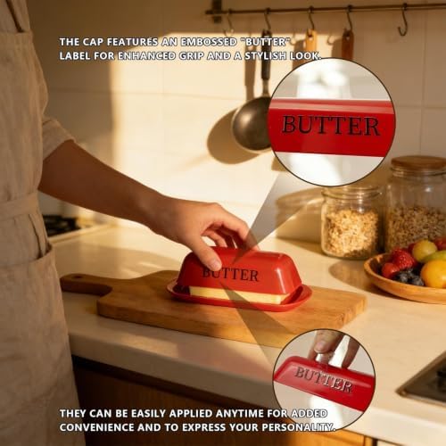 BPA-Free Melamine Butter Dish with Lid & Stainless Steel