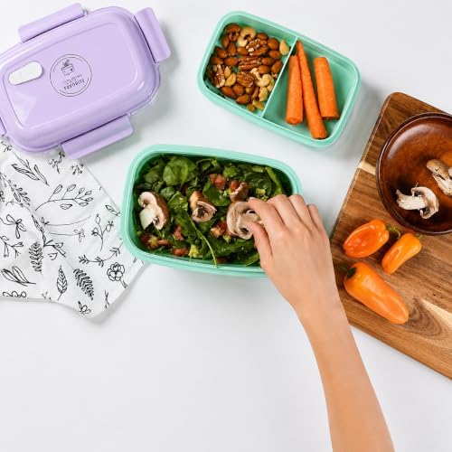 Healthy Packers Bento Box with Ice Pack, Purple/Green