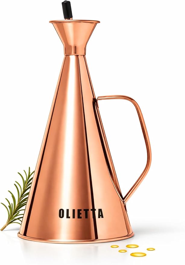 Olietta Olive Oil Dispenser Bottle Copper Stainless Steel Non Drip Leak Proof by Olietta