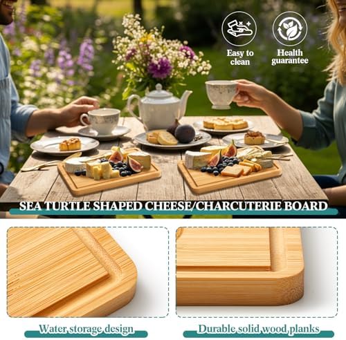 Ziliny Sea Turtle Charcuterie Board Set, Cutting and Cheese Board