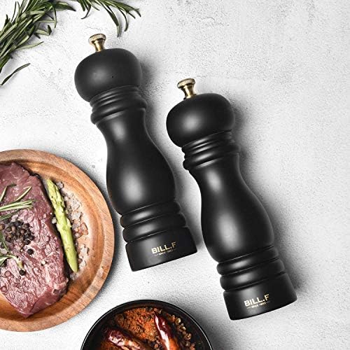 BILL.F Salt and Pepper Grinder Set, 2 Pack, 7 Inch