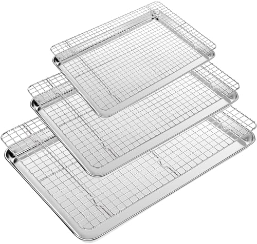 CEKEE Baking Sheet with Wire Rack Set of 6
