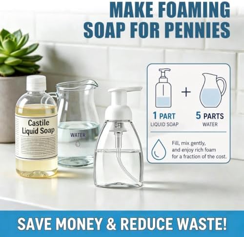 3 Pack 8 Oz Foaming Soap Dispenser BPA Free Refillable Plastic Pump