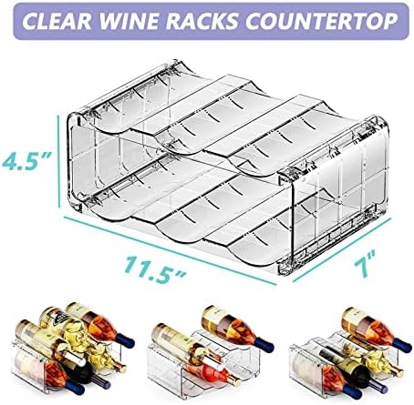 BOPai Clear Wine Racks for Refrigerator, Water Bottle Organizer, 6