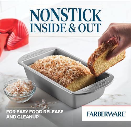 Farberware Nonstick Bakeware Bread and Meat Loaf Pan Set for Baking