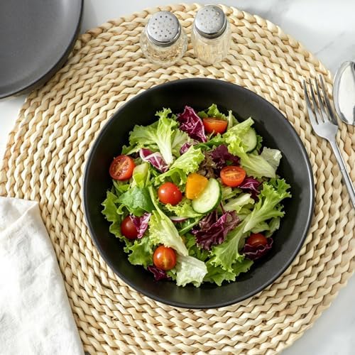 Stoneware Pasta Bowls, 34 oz Large Salad Bowl Set of 4, Ceramic