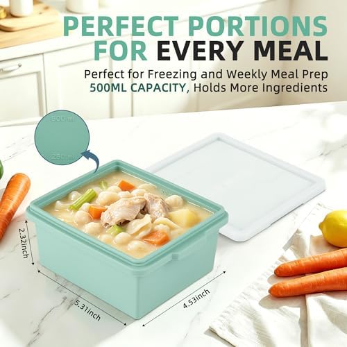 Silicone Soup Freezer Molds w/Lids,2-Cup Meal
