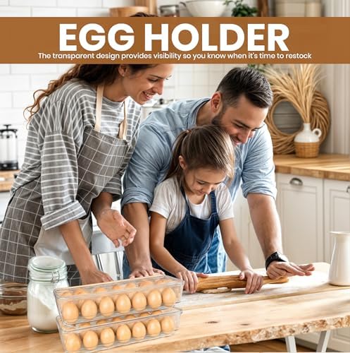 Utopia Home Egg Holder for Fridge, 2 Pack, Clear
