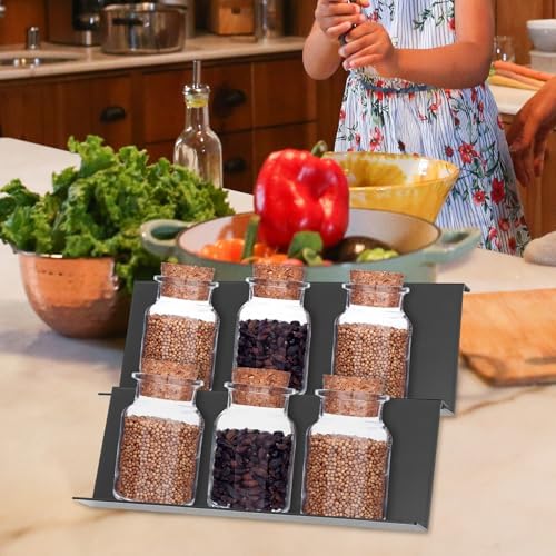 Stackable Plastic Spice Holder Rack 3 Piece with Ladder Design
