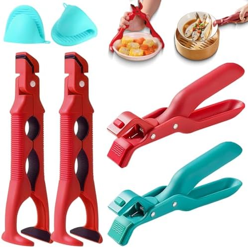 4PCS Hot Plate Grippers with Silicone Sleeves