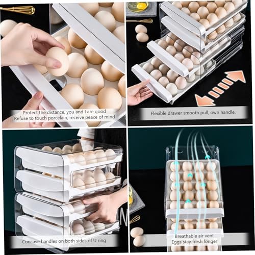 Egg Holder 40 Grids Egg Storage Drawer Container for Fridge Clear