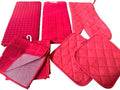 (7 Pcs) Red Kitchen Towel Set: 1 Towel 2 Scrubber Dish Cloths 1 Dish