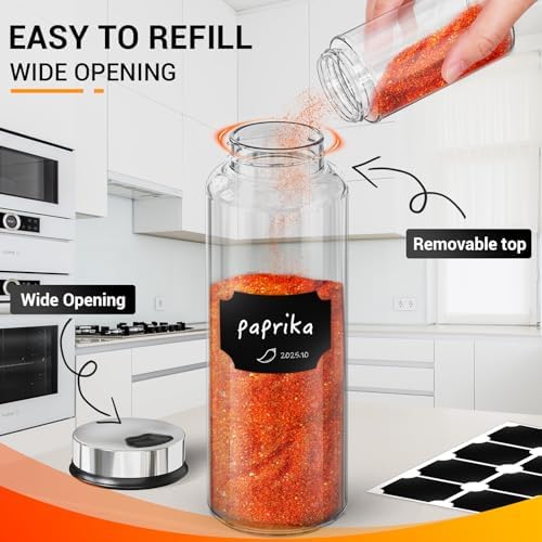 Segarty 15oz Spice Jar with Accessories, 1 Pack 450ml Glass Salt