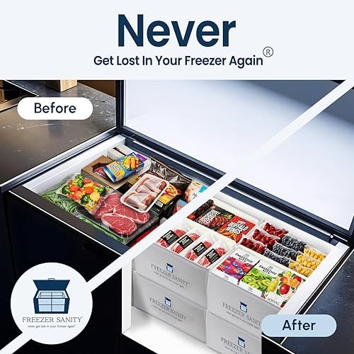 Stackable Collapsible Chest Freezer Organizer Bins, 2pk