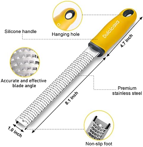 Stainless Steel Lemon Zester & Grater - Premium Kitchen Tool for