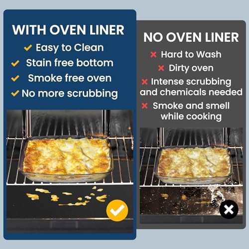 Oven Liner for Bottom of Oven, 2 Pack Heavy Duty Oven Liners for