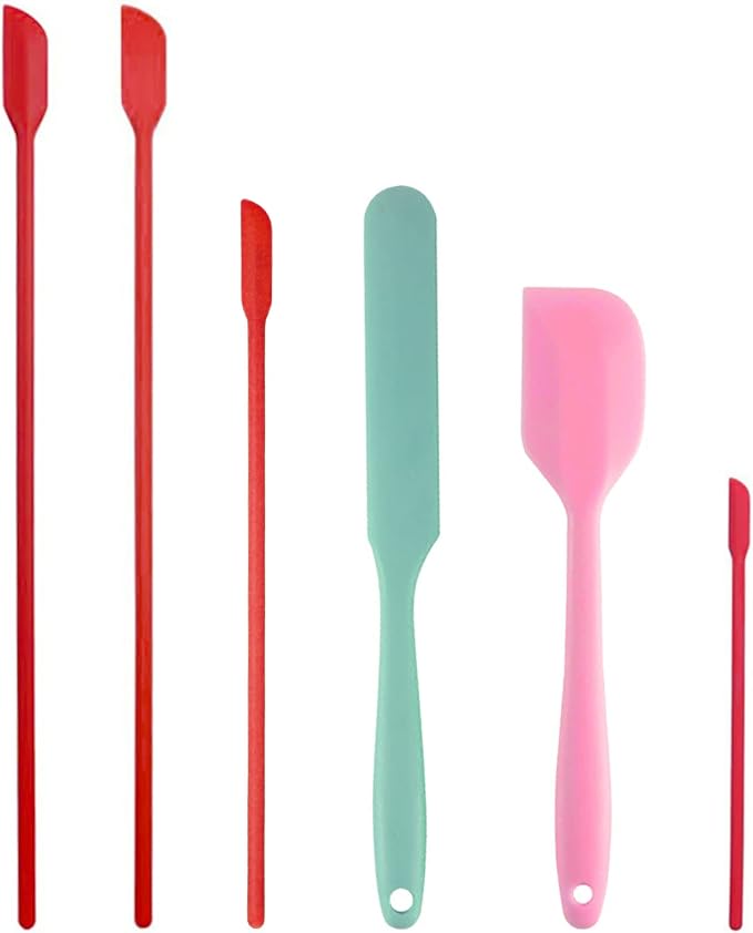 Mini Silicone Spatula Set 6 PCS Food Grade Small Jar Spatula by KitchenGIMS